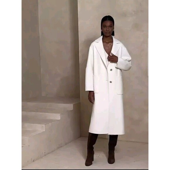 Banana Republic Wool AMINA DOUBLE-FACED TOP COAT size S IVORY  NWT - Picture 5 of 7